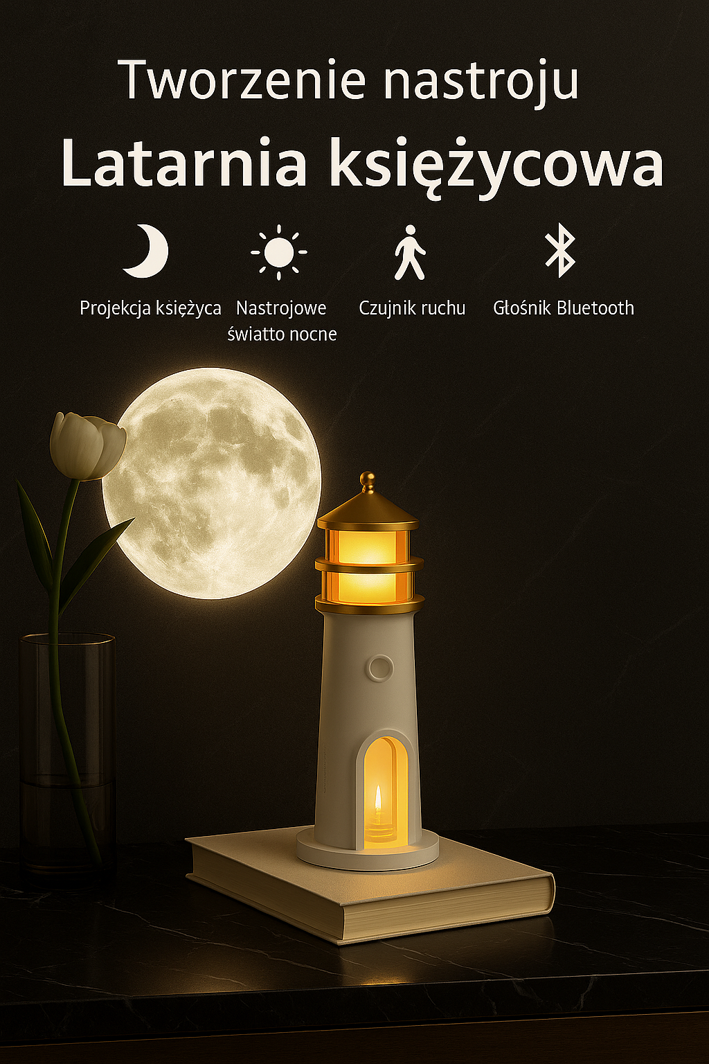 Piękna Lightee Latarnia Lampka księżycowa - Przytulne oświetlenie w pokoju!